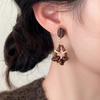 Unique Coffee Bean Studs Earrings for Fashion Enthusiasts Lightweight Wood Beaded Ear Pendants Jewelry for Daily Wear