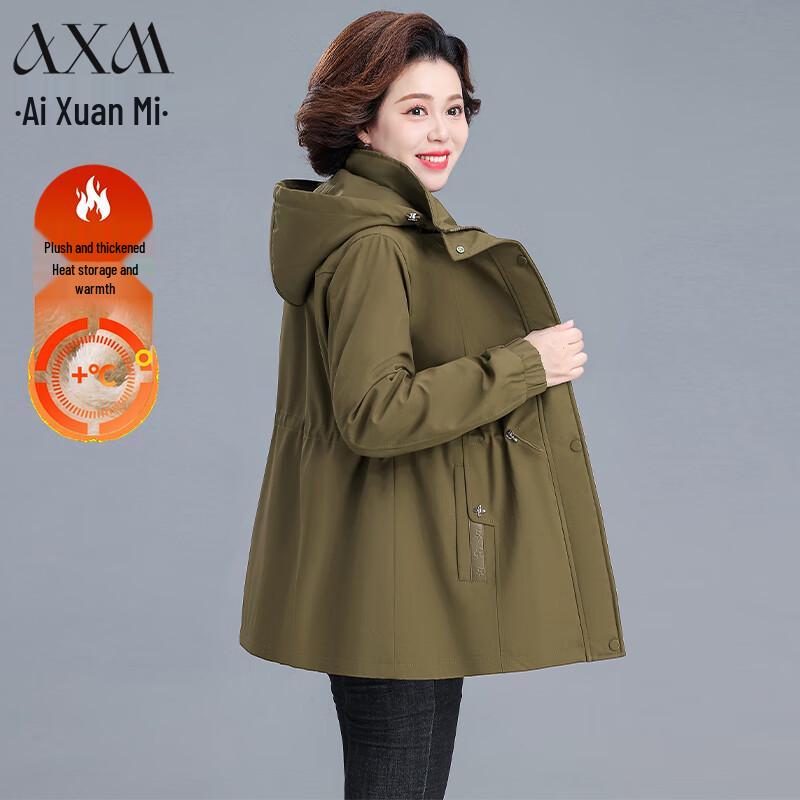 

AIXUANMI Женская зимняя куртка большого размера с теплой флисовой подкладкой 2XL (105-120 lbs)