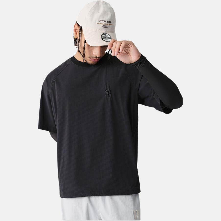 New Era SS25 Urban Roaming Series MLB Minimalist Loose Fit Sports Raglan Short Sleeve T-Shirt Unisex T-Shirt Black 14529147