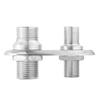 Car 2‑Port Air Conditioner Bulkhead Connector Universal Modification Replacement for Hot RodSilver