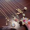 Vintage Brushed Pinecone Cross Gemstone Necklace Vintage Pigeon Egg Zircon Necklace, Stacked Wear