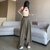 Women High Waist Pleated Wide Leg Suit Pants Draping Floor‑Length Casual Trousers Elegant Commuter Spring 2026 New Style