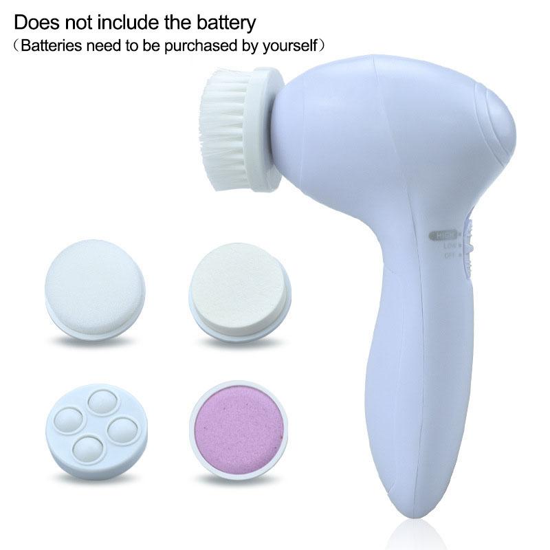 New Electric 5 IN 1 Electric Face Brush Facial Cleaning Device Cleansing Face Brush Facial Cleanser Tools DDXLS01