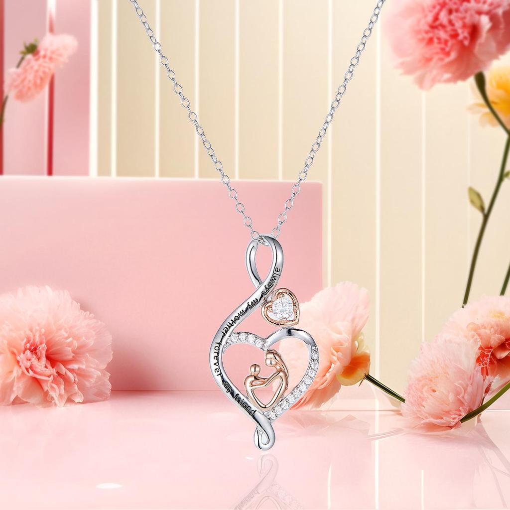 Exquisite Necklace with Pendant, "embrace of Mother and Child" Jewelry, Accessories for Women On Mother's Day