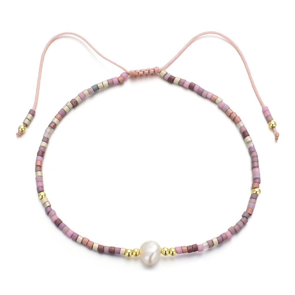 Trendy Deep Blue & Gold Rice Bead Pearl Hand Bracelet: Niche Design Women's Fashion Accessory
