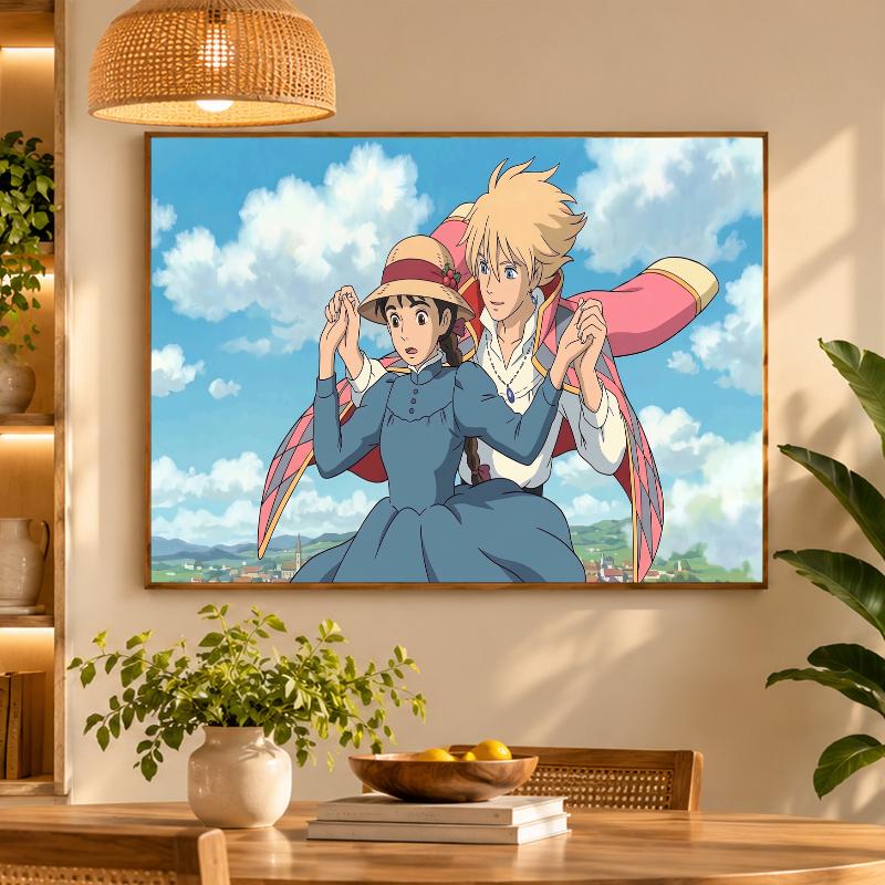 5D Diamond Painting Howl's Moving Castle DIY Full Drill Diamond Art Kit Home Decoration