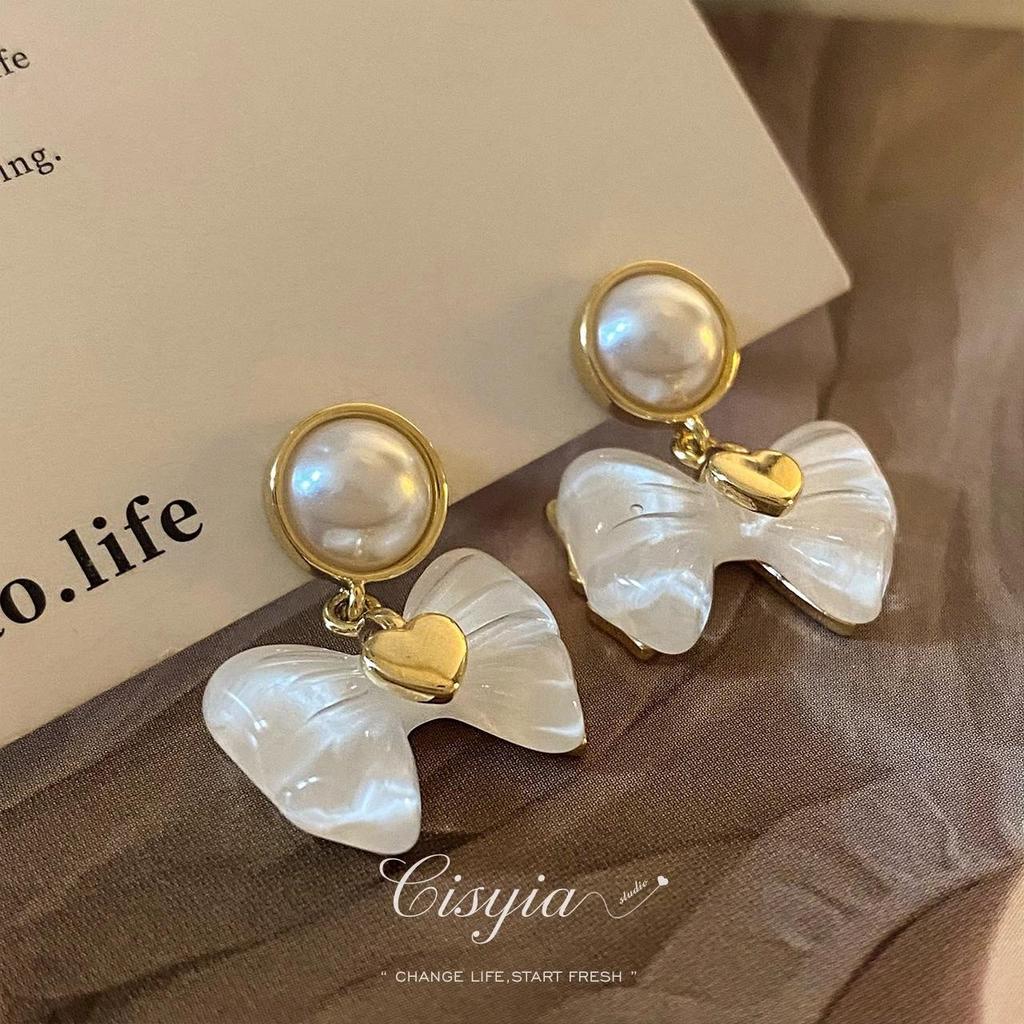 Large Retro 925 Pearl Earrings with Niche Ear Buckles for Women