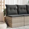 VidaXL Garden Sofa Without Armrests Cushions, Seat with Cover, Outdoor Terrace Patio Balcony Furniture, Light Grey 366174
