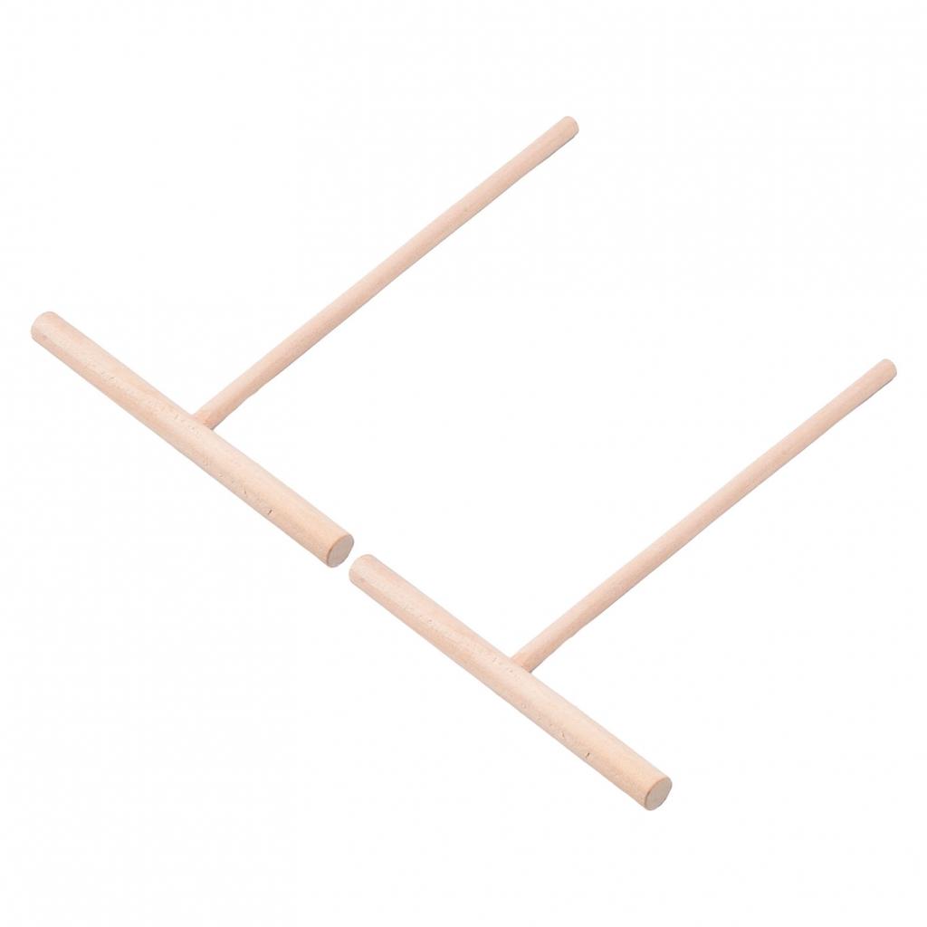 2 Pcs Wooden Round Batter Pancake Crepe Spreader Kitchen Tools 16cm Brand New