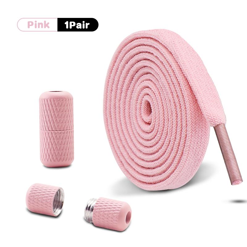 1 Pair 8mm Width Elastic Laces for Sneakers No-Tie Flats Quick-On/Off Shoelace Accessory for Children & Adults