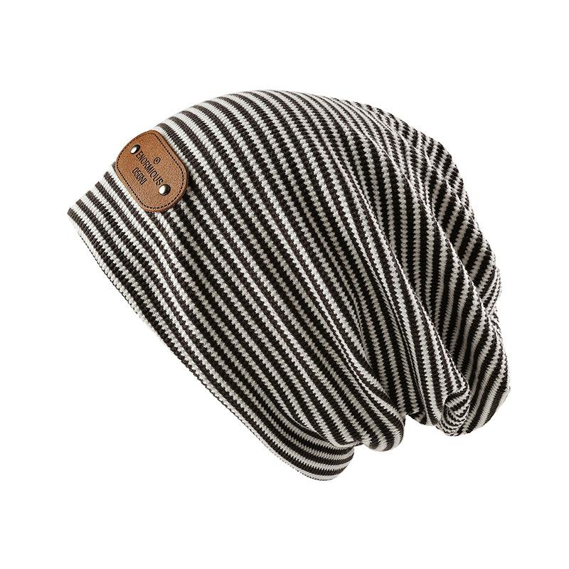 Hat Women's Versatile Striped Thin Baotou Knitted Hat Personalized Retro