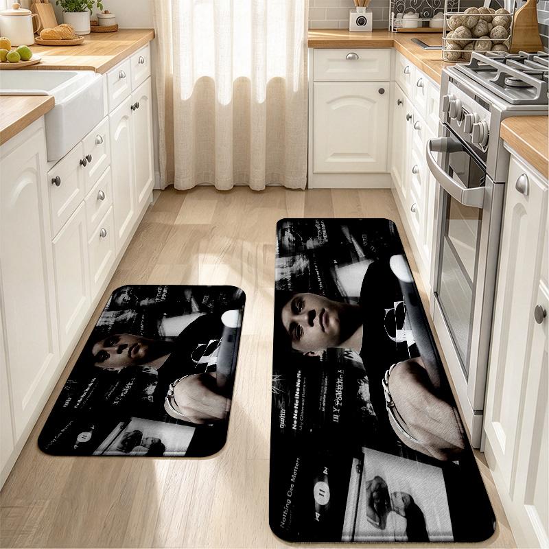 Gustav Schafer Print Flannel Kitchen Mat Christmas Soft Area Rug Non Slip Floor Carpet Home Decoration