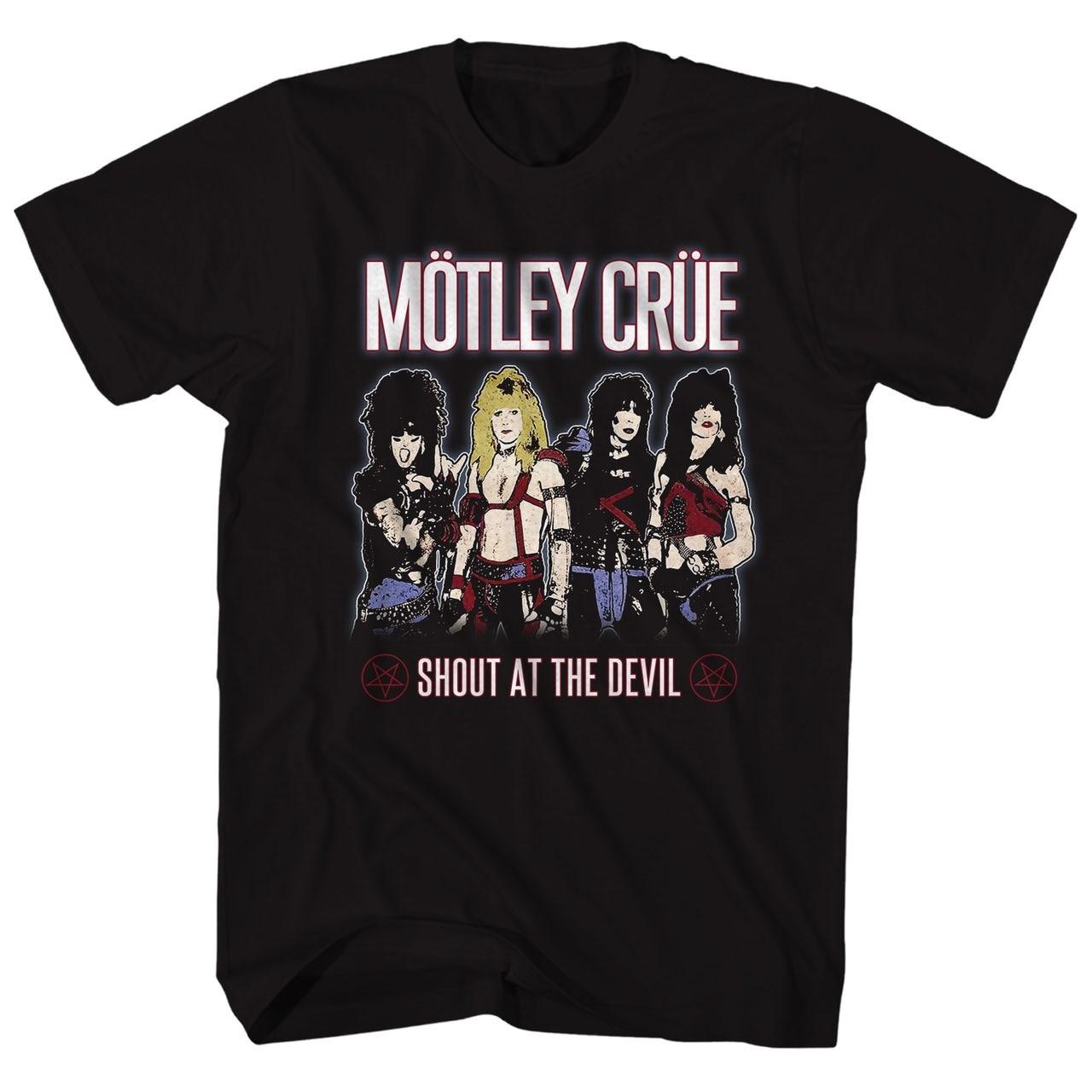 Motley Crue Shout At The Devil Мужская футболка Музыка Классический Рок Группа Футболка Черная M