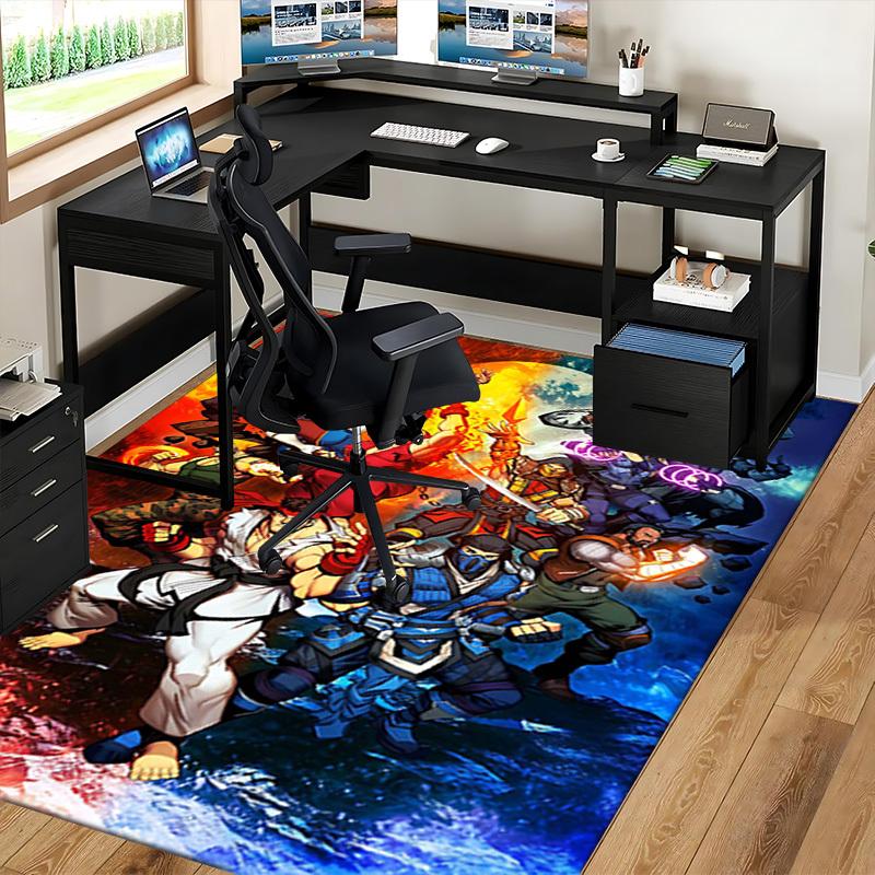 1pc Street Fighter Anime Cartoon Design Office Chair Mat, Anti-Slip Carpet for Home Decor, Suitable for All Seasons, Perfect Gift for Fans.U008