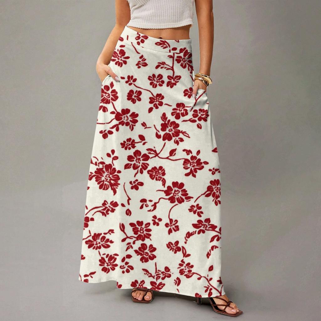 Women's Flowy Maxi Dress Regular Casual Floral Print Summer Bohemian Skirt