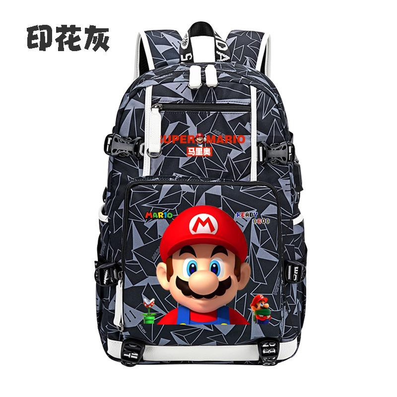 Zaino con Licenza Anime di Mario per Bambini Adolescenti Ragazzi Ragazze, Leggero Ergonomico Zaino Scolastico Grande Capacità, Design Anti-Scoliosi