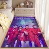 Rock Band Area Rug, Imagine Dragons Band All Red Outfits Purple Smoke Neon Print, Rock Music Decor, Non-Slip Mat