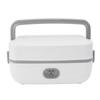 Electric Lunch Box 2 Compartment Fast Heating Stainless Steel Leak Proof Food Heater Warmer for