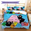 The Barbapapa Family Pattern Bedding Quilt Set Quilt Cover Pillowcase Home Decoration Birthday Gift (1 * Duvet Cover + 2 * Pillowcase, Without Core)