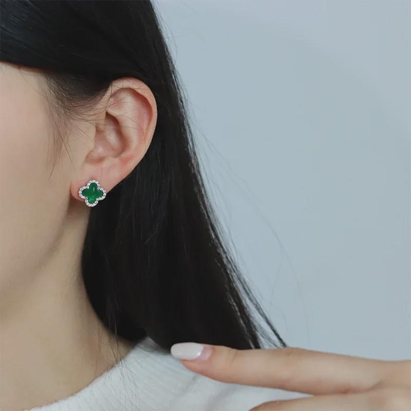 Elegant Retro Zircon Earrings: Chic, Versatile, and Luxurious Silver Needle Design