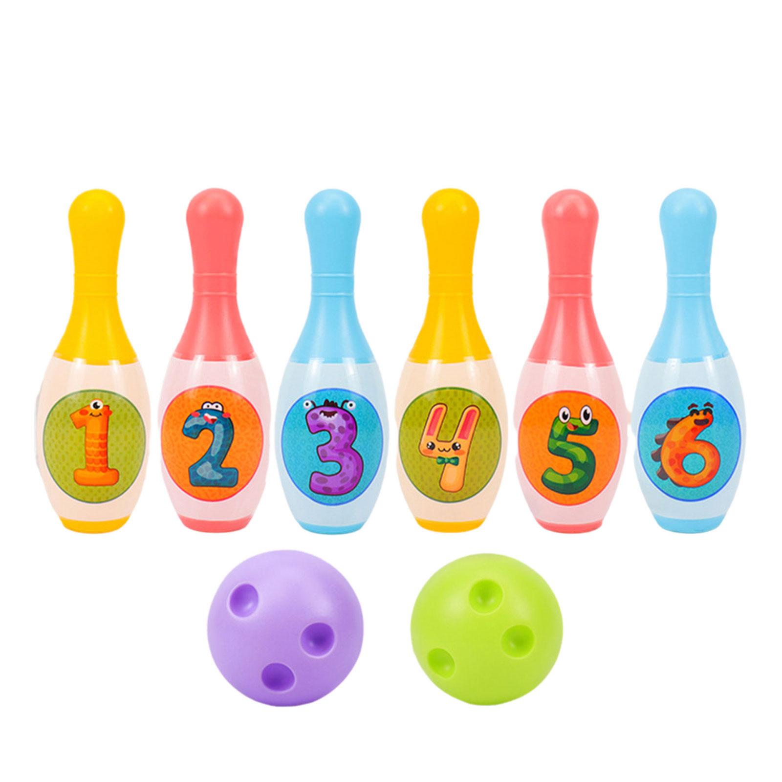 

Детский набор для боулинга для малышей, игра для занятий в помещении и на улице, 6 кеглей, набор из двух мячей, развивающая игрушка для дня рождения B