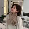 Furry Scarf Student Button Autumn and Winter Plush Girl Cross Warm Scarf Imitation Fur Rex Rabbit Fur Thickened Fur Collar
