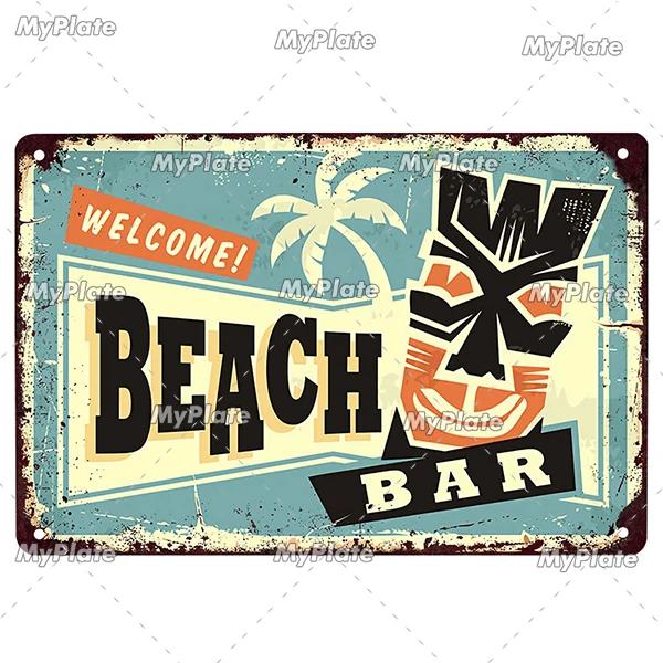 

TiKi Bar Metal Sign Tin Sign Vintage Decoration Retro Poster Plaque Pub Bar Decoration Art Stickers Wall Decor Custom 20x30cm（7.8x11.8inch）