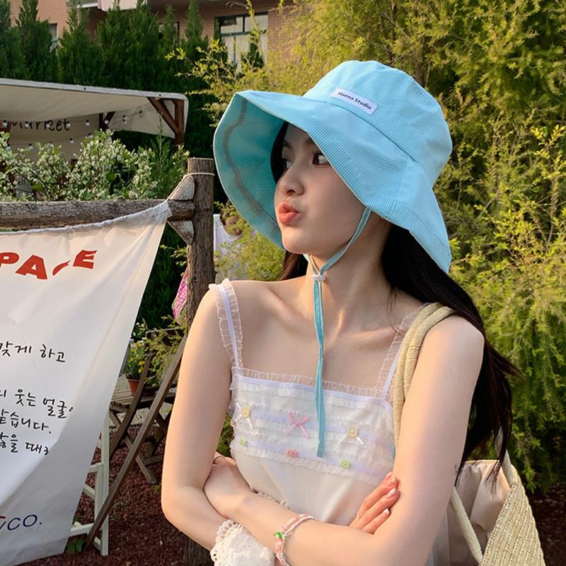 Mint Stylish Sweetheart Sun Protection Bucket Hat For Women With Large Brim Adjustable Design