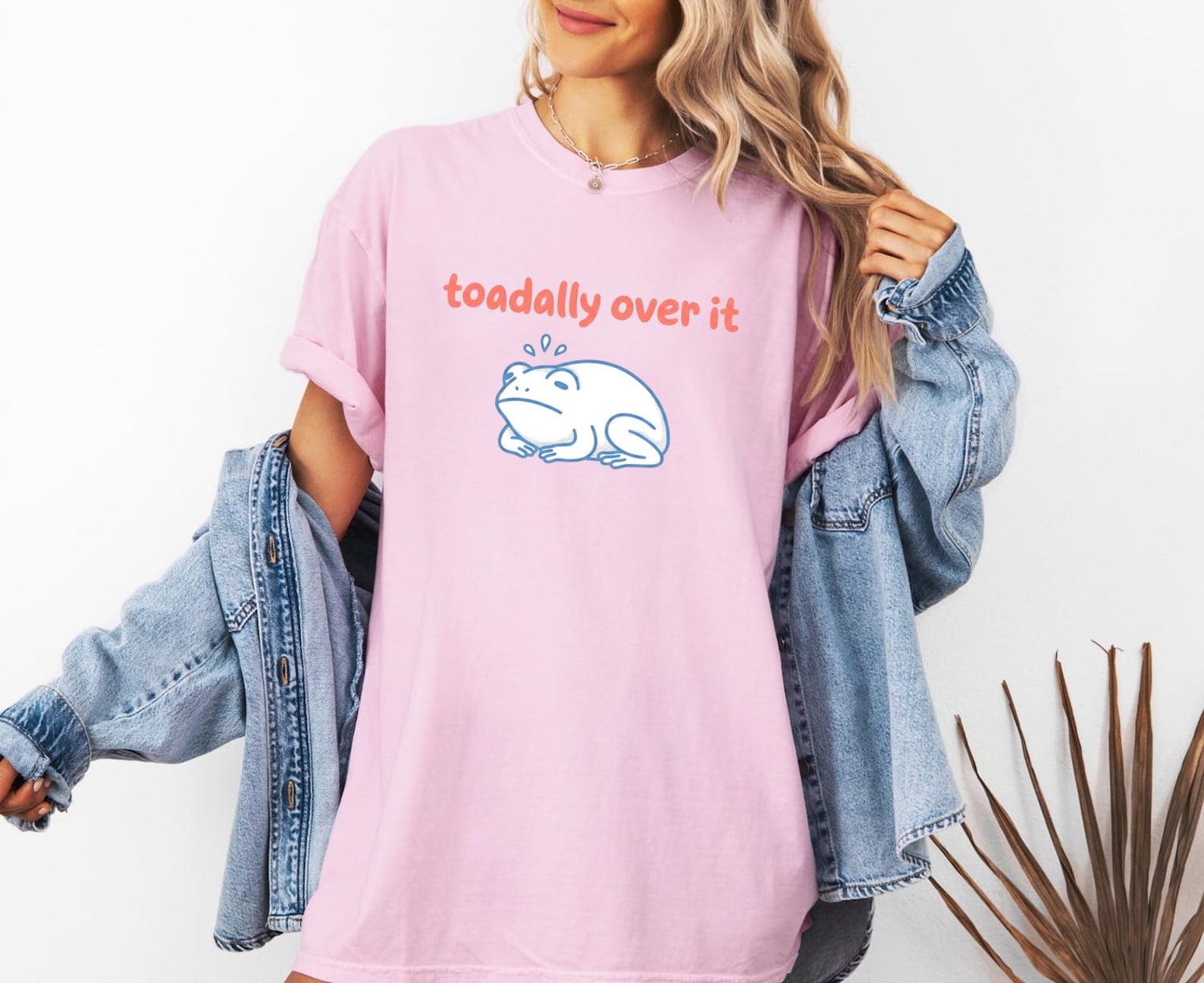 Toadally Over It, Frog Sketch Shirt, Minimalist Frog Tee, Cute Toad Shirt, Comfort Colors 1717, Punnu Animal Top, Relatable Humor Tee S