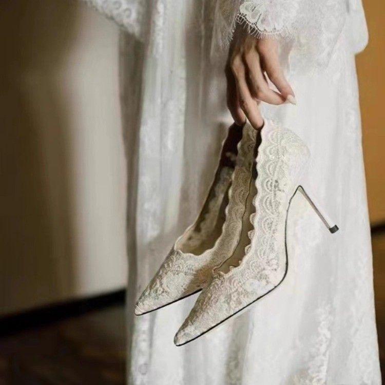 Fashion Versatile and Comfortable Single Shoes Women's Spring and Summer New Niche Design Sense Pointed Head Shallow Mouth High Heels Women