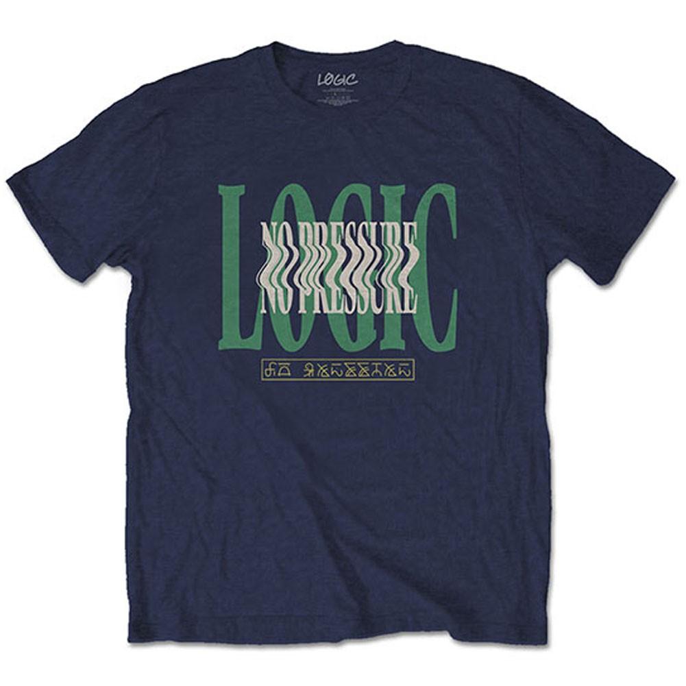 Men s Logic Wavy (Back Print) Slim Fit T-shirt XX-Large Navy 3XL