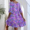 Rochie casual elegantă pentru femei cu decolteu în V și imprimeu floral