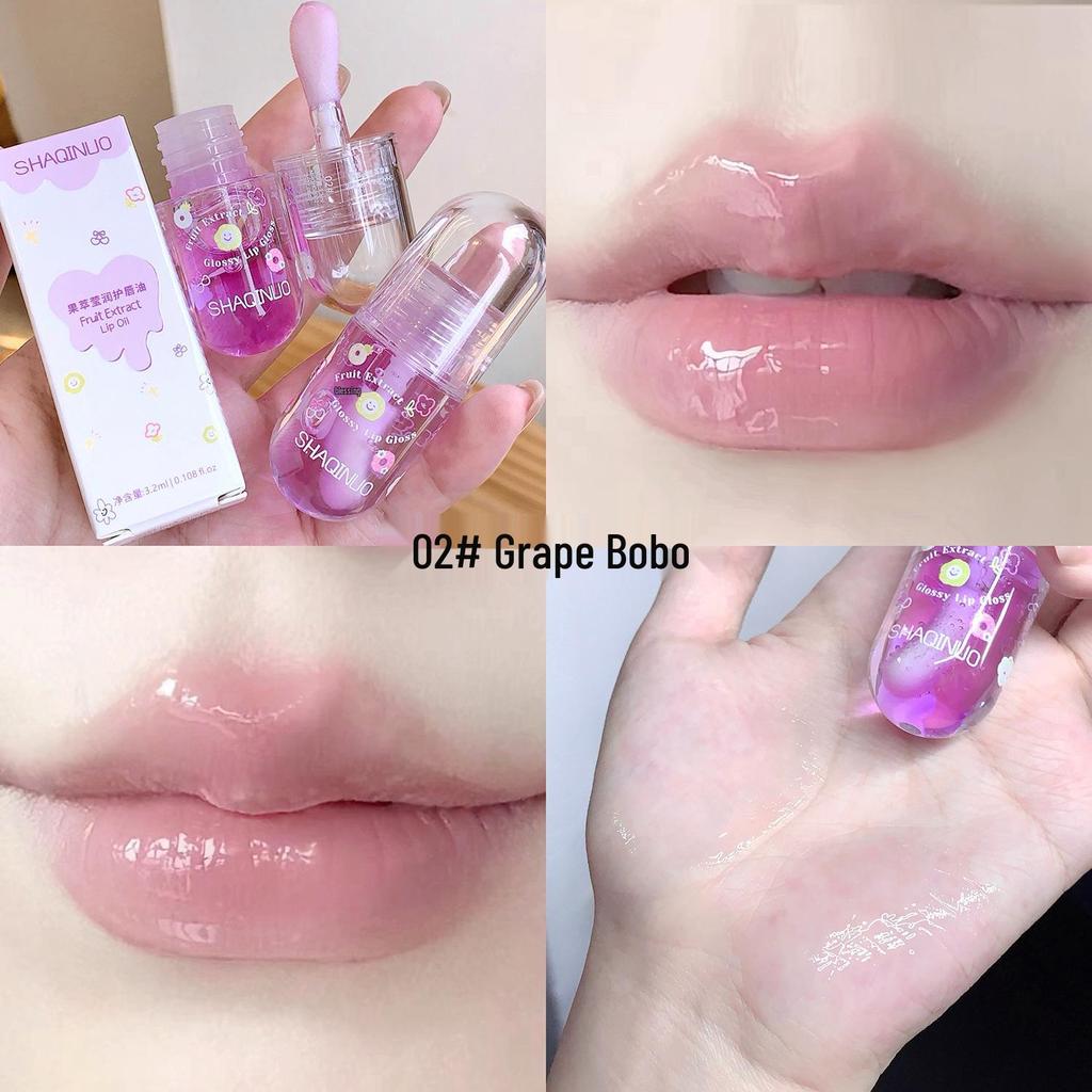 SHAQINUO Strahlendes Frucht-Extrakt Lippenöl-Kapseln: Feuchtigkeitsspendender & Hydratisierender Gloss für rissige Lippen
