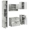 Bathroom Furniture Set 5 Pcs Concrete Grey Plywood and Metal
