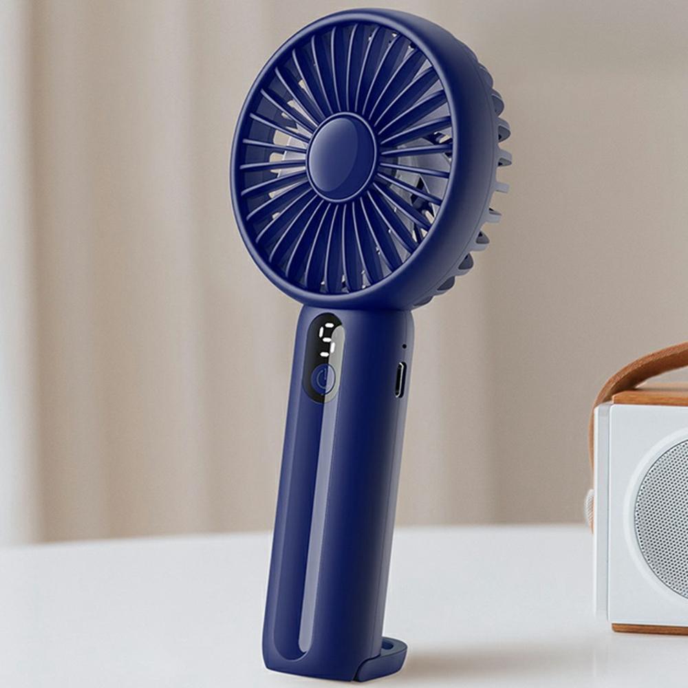

GF13 5 Speeds USB Rechargeable Handheld Fan Portable Mini Quiet Cooling Fan with Digital Display Blue