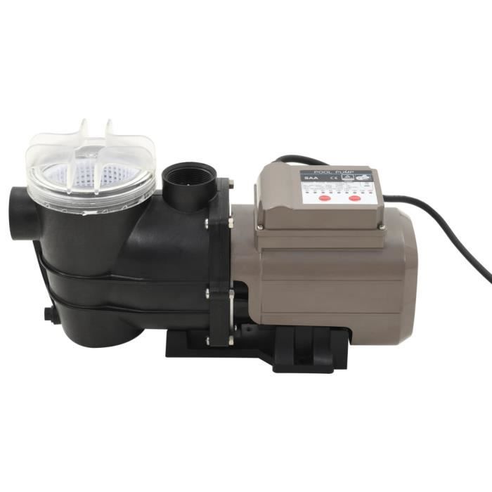VidaXL Pompe de piscine avec minuterie Noir 0,25 CH 8000 l / h