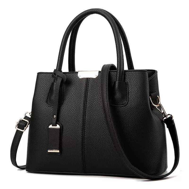 

Women s bag new splicing solid color large-capacity high-texture mother bag one shoulder oblique span bag чёрный