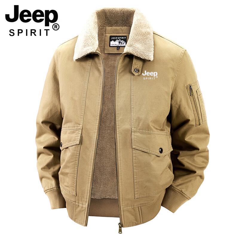JEEP SPIRIT Men's Loose Fit Washed Cotton Workwear Jacket