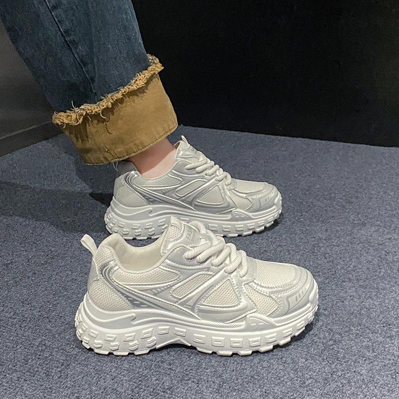 Gray mesh dad shoes 22 years summer new breathable platform sneakers tire sole advanced sense