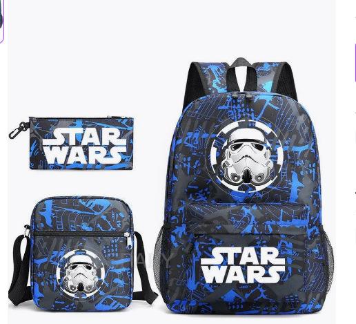 Interstellar Baby Stitch Three-Piece School Bag Cartoon Peripheral Printed Polyester Backpack Student School Bag Leisure Bag