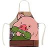 Cute Piggy Pink Pig Print Sleeveless Linen Apron Adult Kids Kitchen Stain Resistant Baking Accessories Household Cleaning Bibs