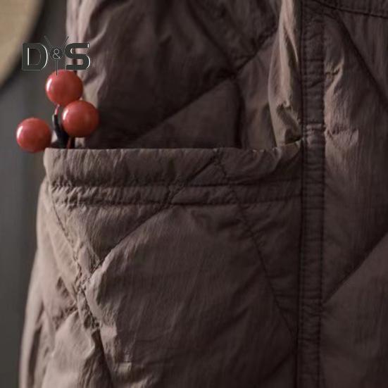 Damskie spodnie zimowe W pasie Wyściełane grube, jednokolorowe Luźne, miękkie, ciepłe kieszenie Rombowa tekstura Retro Casual Do kostek Damskie spodnie jesienne