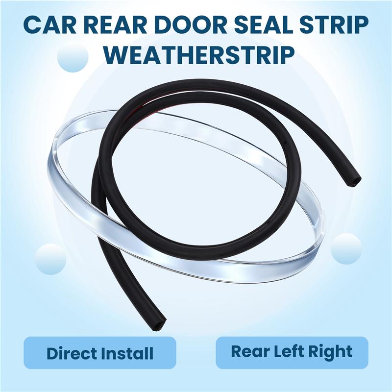 1Pair Car Rear Door Seal 1090509-00-D 1090508-0-D For Tesla Model 3 2017- Door Sealing Rubber Waterproof Strips