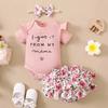 Nuovo Outfit Estivo Stile Fatina Abbigliamento per Bambini Tuta con Pantaloncini Set Abbigliamento Estivo Floreale Dolce Piccola Principessa