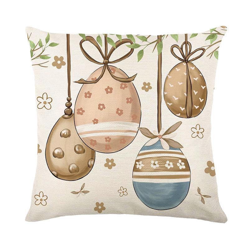 

New Easter Pillow Cover Polyester Printed Living Room Sofa Decorative Cushion Cover Bedroom Pillow Cover 45 * 45Cm (without pillow core)
