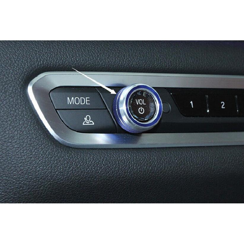 Car Console Volume Switch Blue Aluminum Button Cover 2019-21 Fit For BMW X5 G05