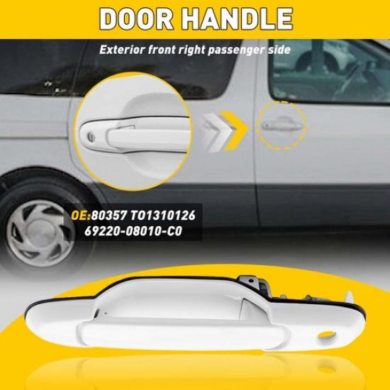 1 White PCS Exterior Door Handle Set 1998-2003 For Front Sienna Toyota Rassenger