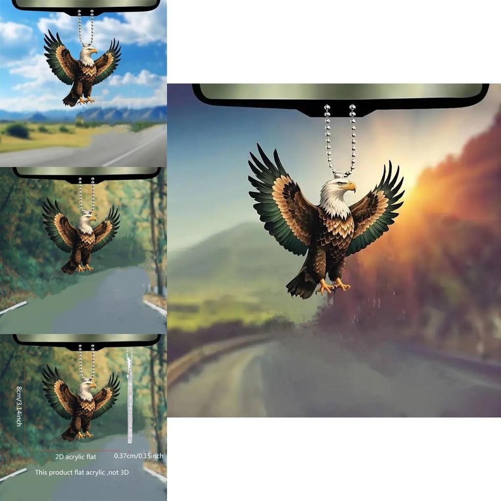 Cartoon Colorful Acrylic Eagle Decorative Car Pendant For Stylish Vehicle Accents