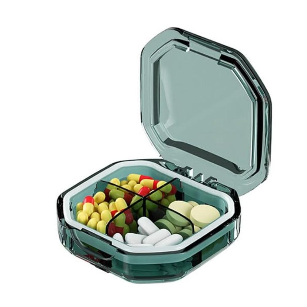 Pill Organizer Portable Travel Storage Box Mini Vitamin Pill Case Container for Purse and Pocket Tiny Clear Medicine Holder