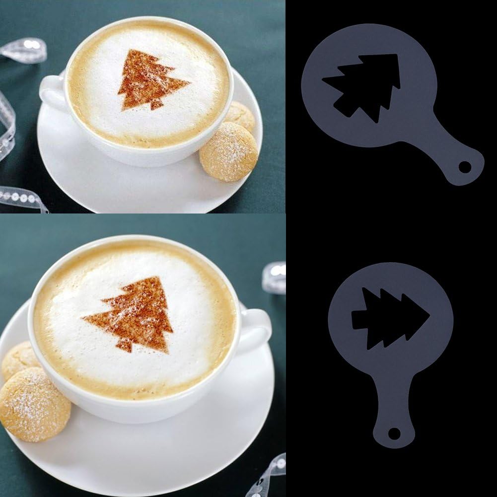 16 szt. Szablony do kawy, Plastikowe szablony Artystyczne do Cappuccino, Czekolady, Latte, Narzędzia DIY